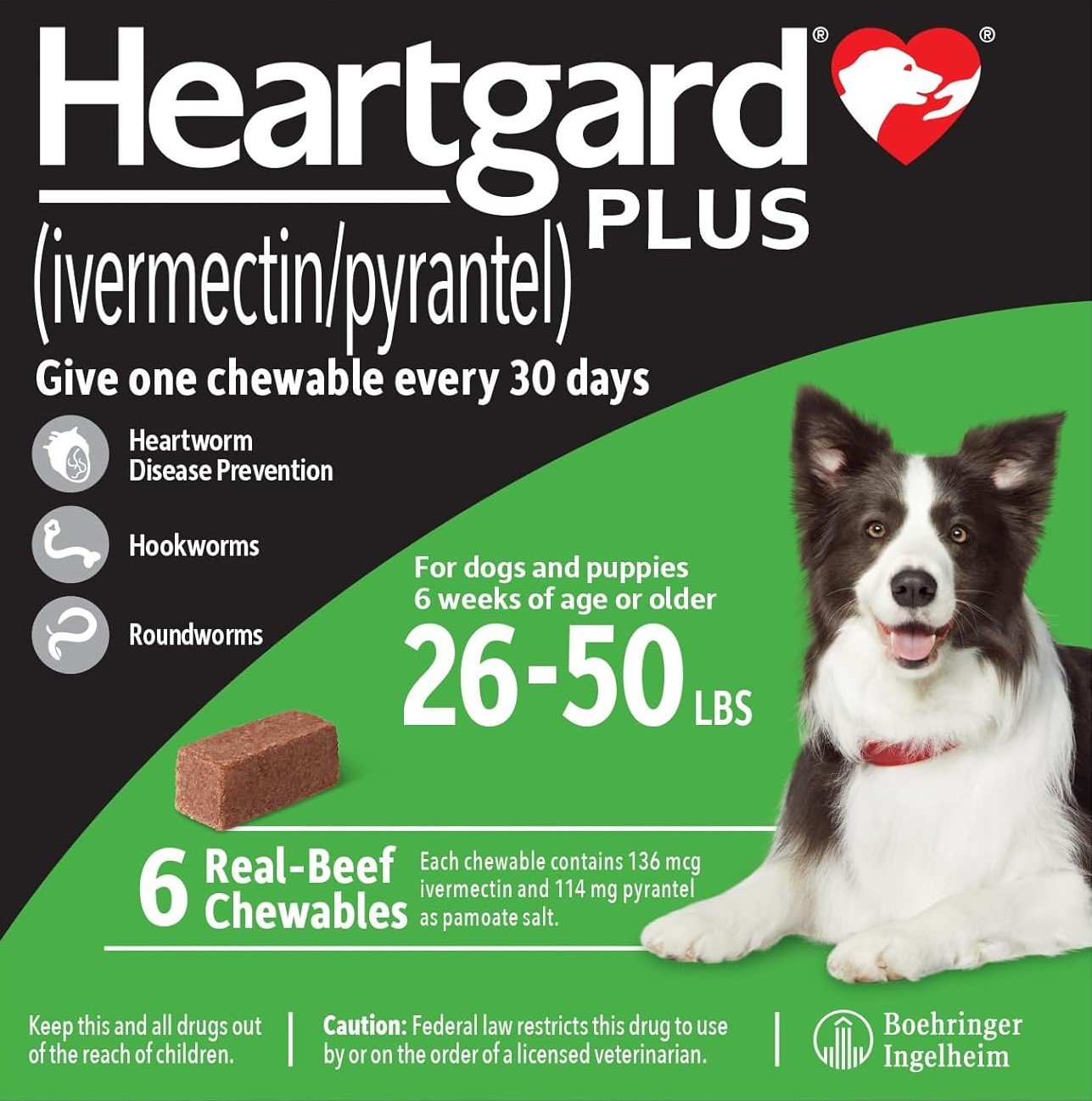 Real-Beef Chewables for Dogs 26-50 lbs